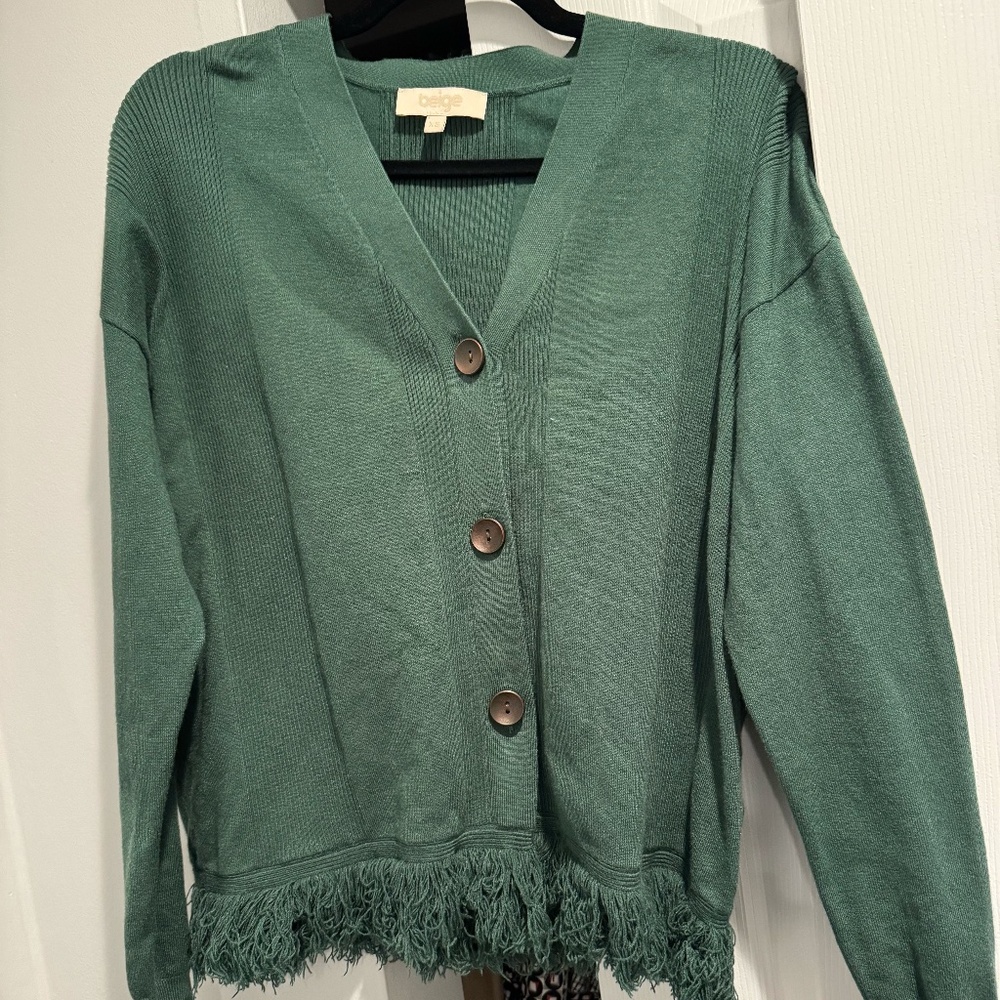 Green knit/sweater cardigan